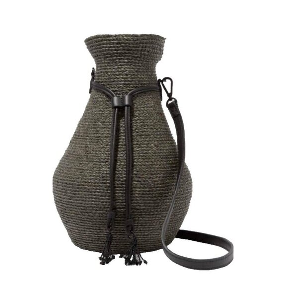 Helen Kaminski x Albus Lumen figura leather trimmed raffia handbag - Picture 2 of 13